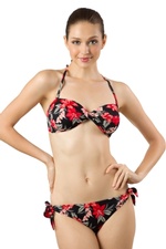 AZURE  FLORAL Side Tie Bottom Bikini