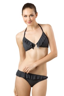 ELANORA  DOT with Ring Frilled Top